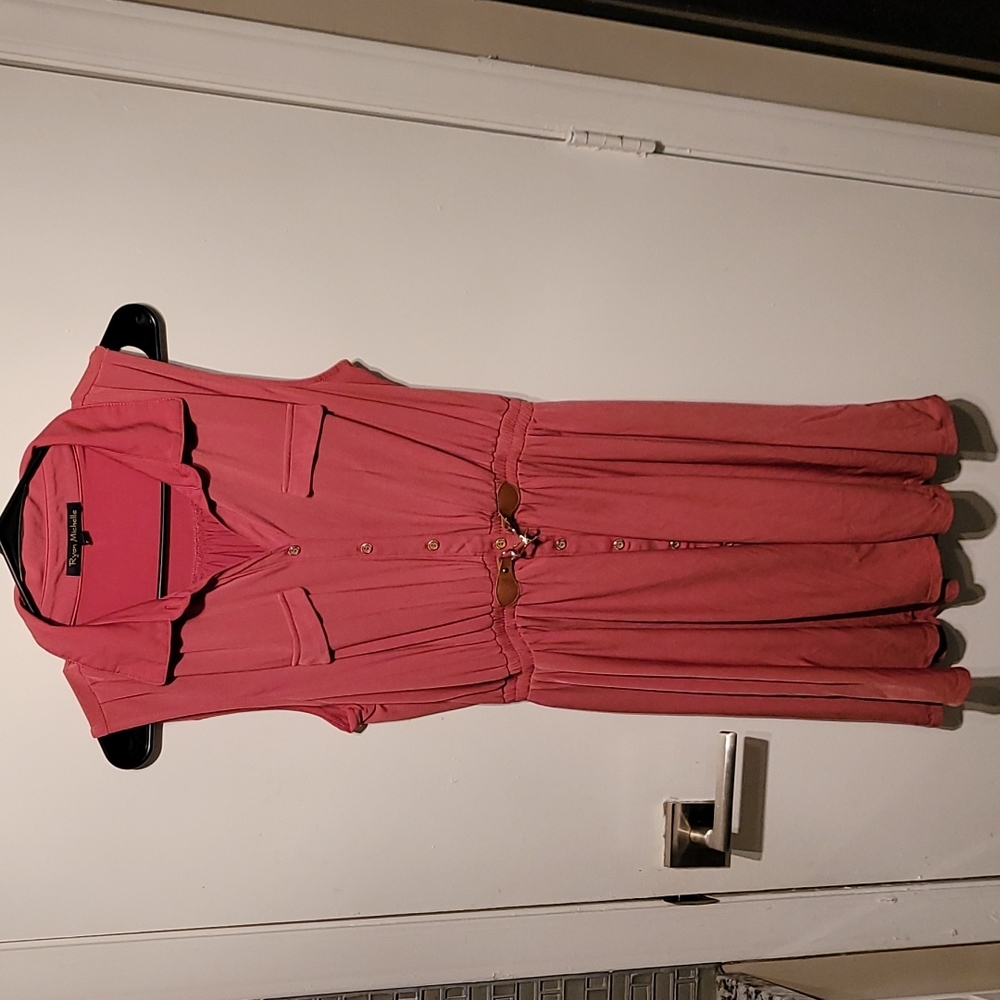 Dusty rose shirt dress